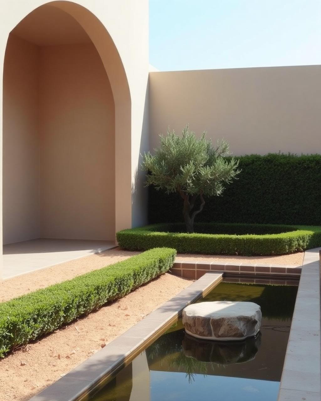 Moodboard reference: architectural garden with water rill