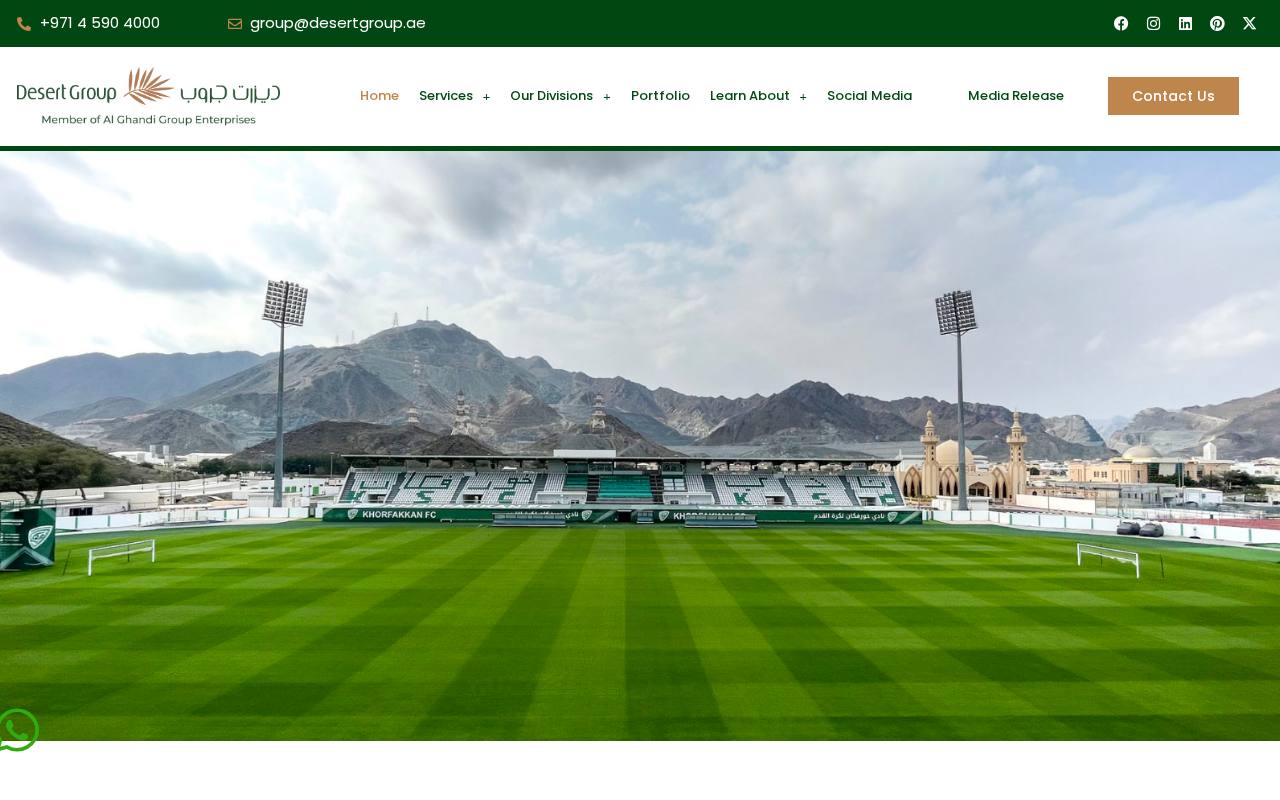Screenshot of the Desert Group website reviewed during research