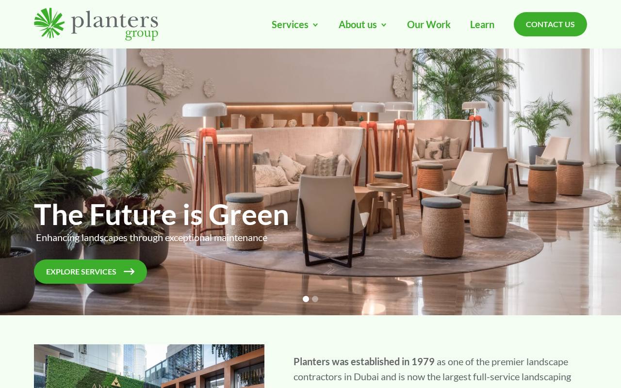 Screenshot of the Planters Group website reviewed during research