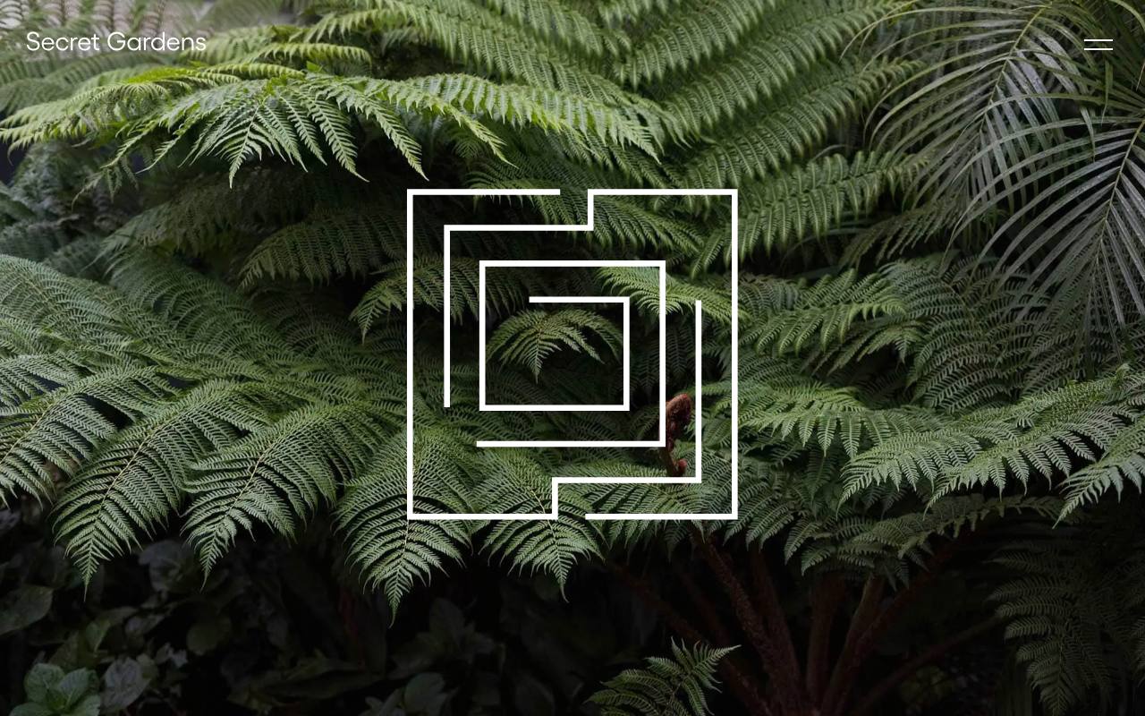 Screenshot of the Secret Gardens website reviewed during research